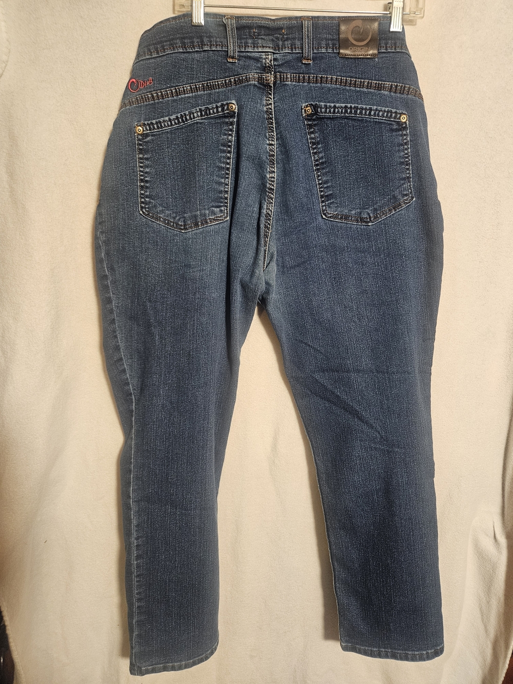 Origins Dark Blue Denim Jeans with Orange Stitching - Picture 8 of 11
